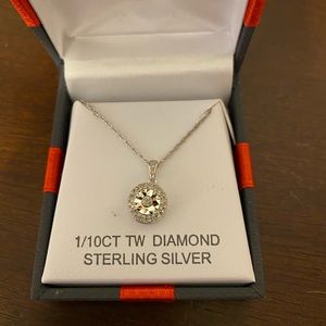 1/10 CT Diamond Sterling Silver Necklace 18”